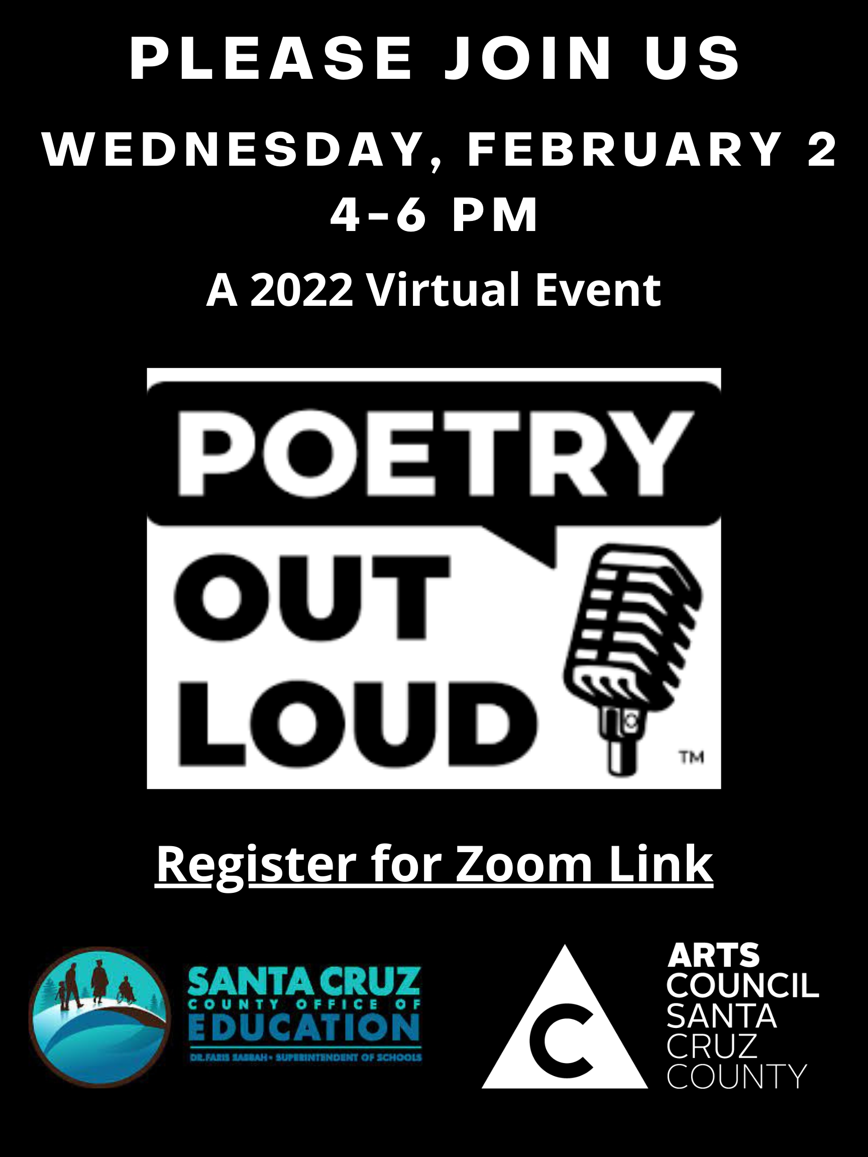 Poetry Out Loud virtual event; call 831-335-4425