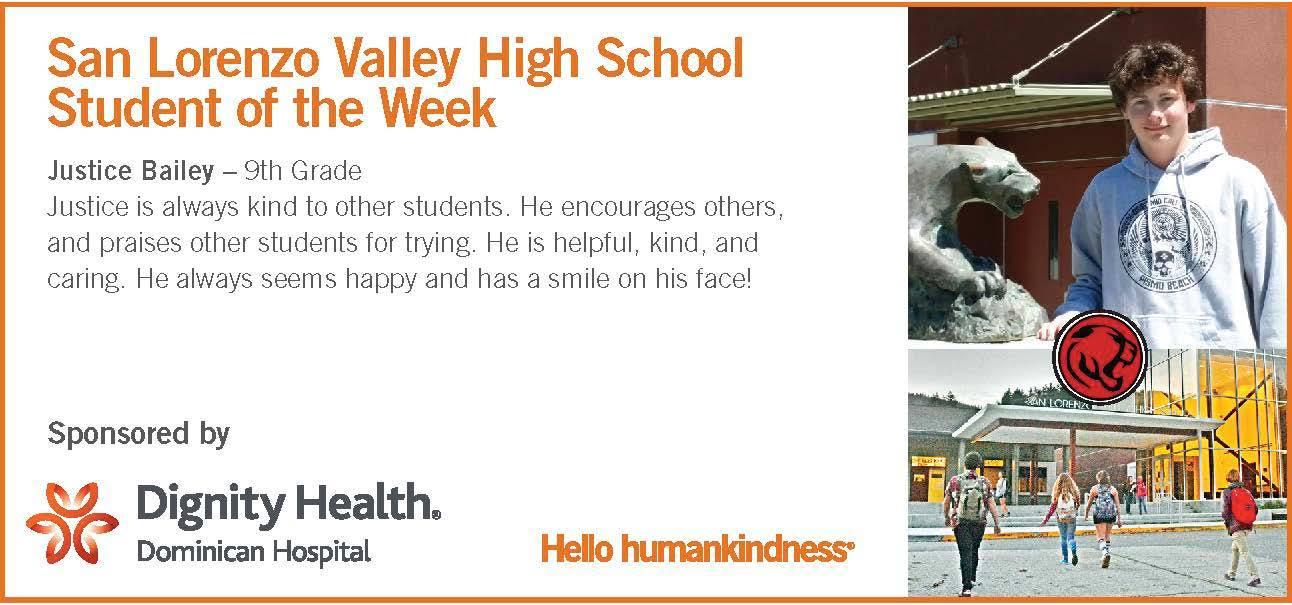 slvhs student of the week: justice bailey