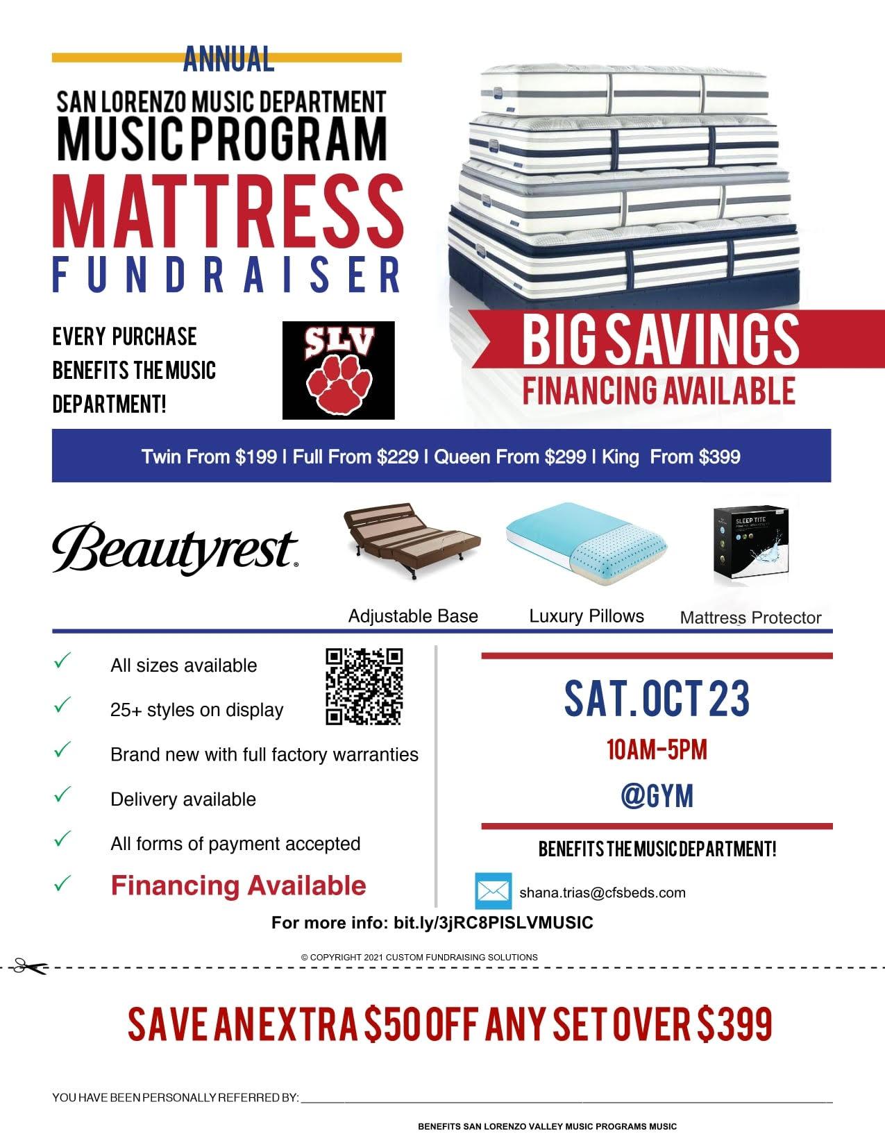 mattress fundraiser flyer