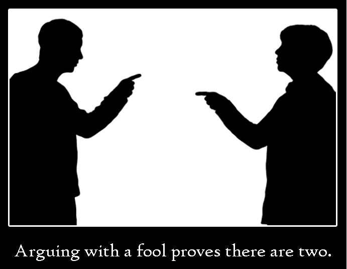arguing with a fool proves there are two.